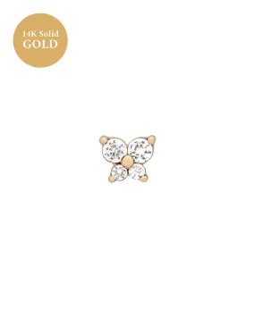 14K Solid Gold Cho Butterfly Single Stud