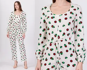 70s Novelty Fruit Print Jumpsuit - Medium