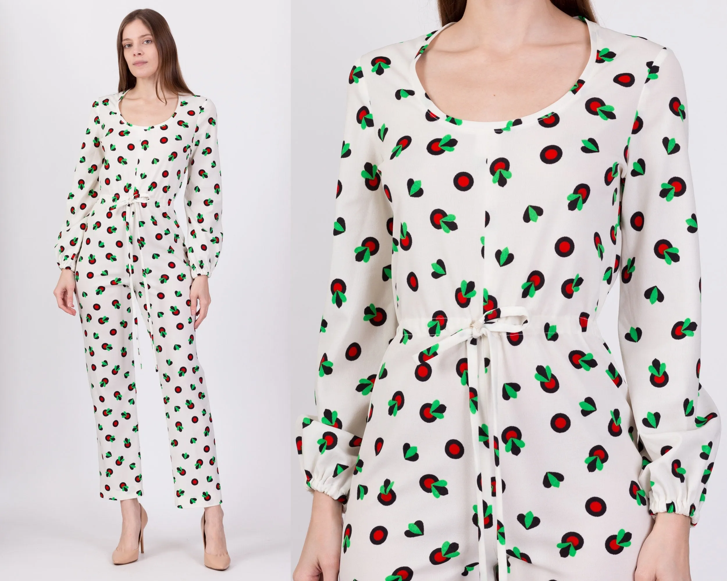 70s Novelty Fruit Print Jumpsuit - Medium