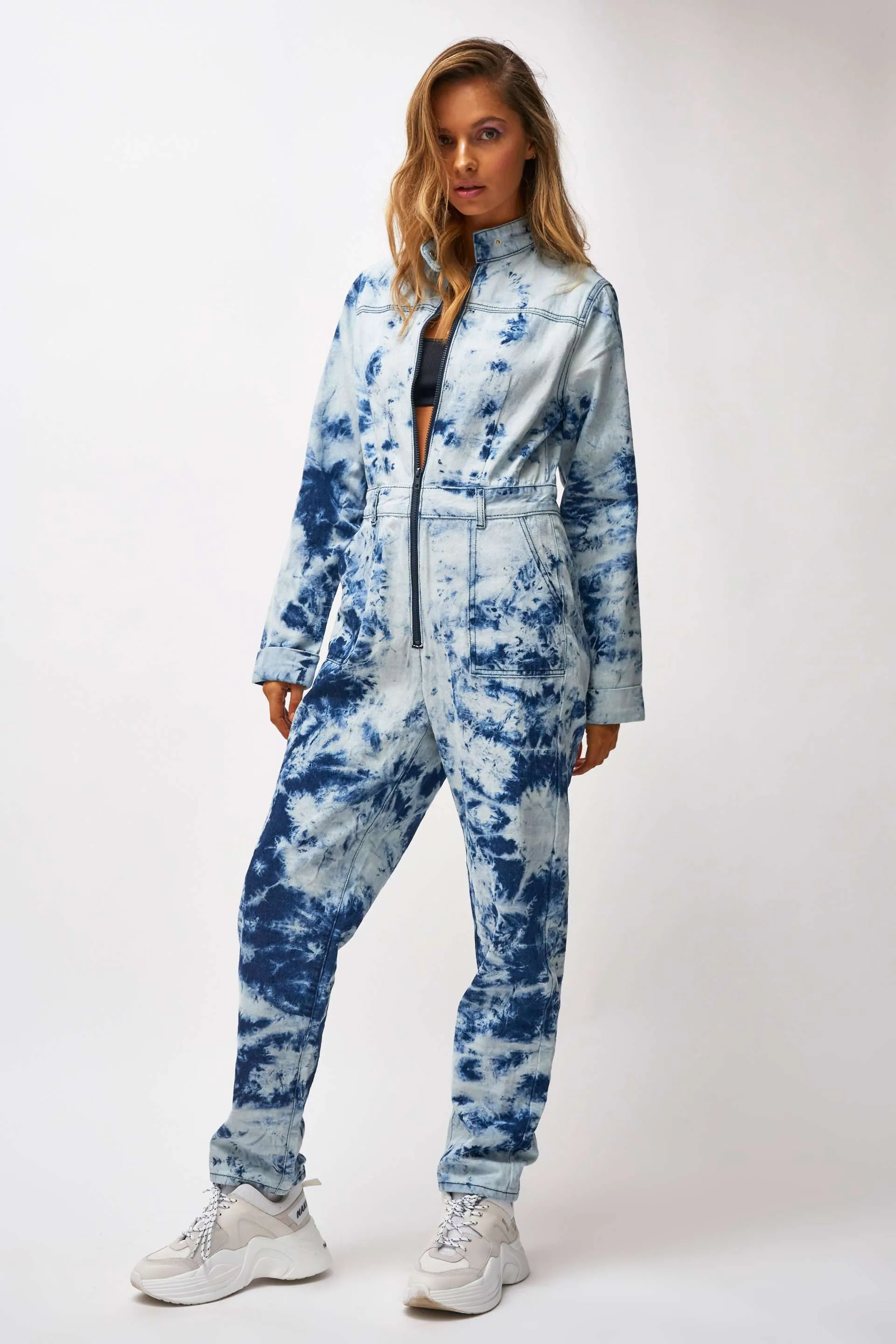 Acid Wash Blue Denim Boilersuit