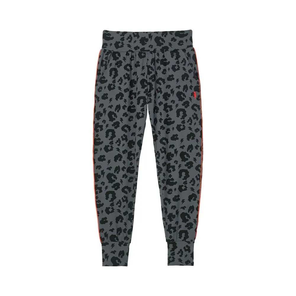 Adult Slouch Joggers Grey Leopard and Lightning Bolt