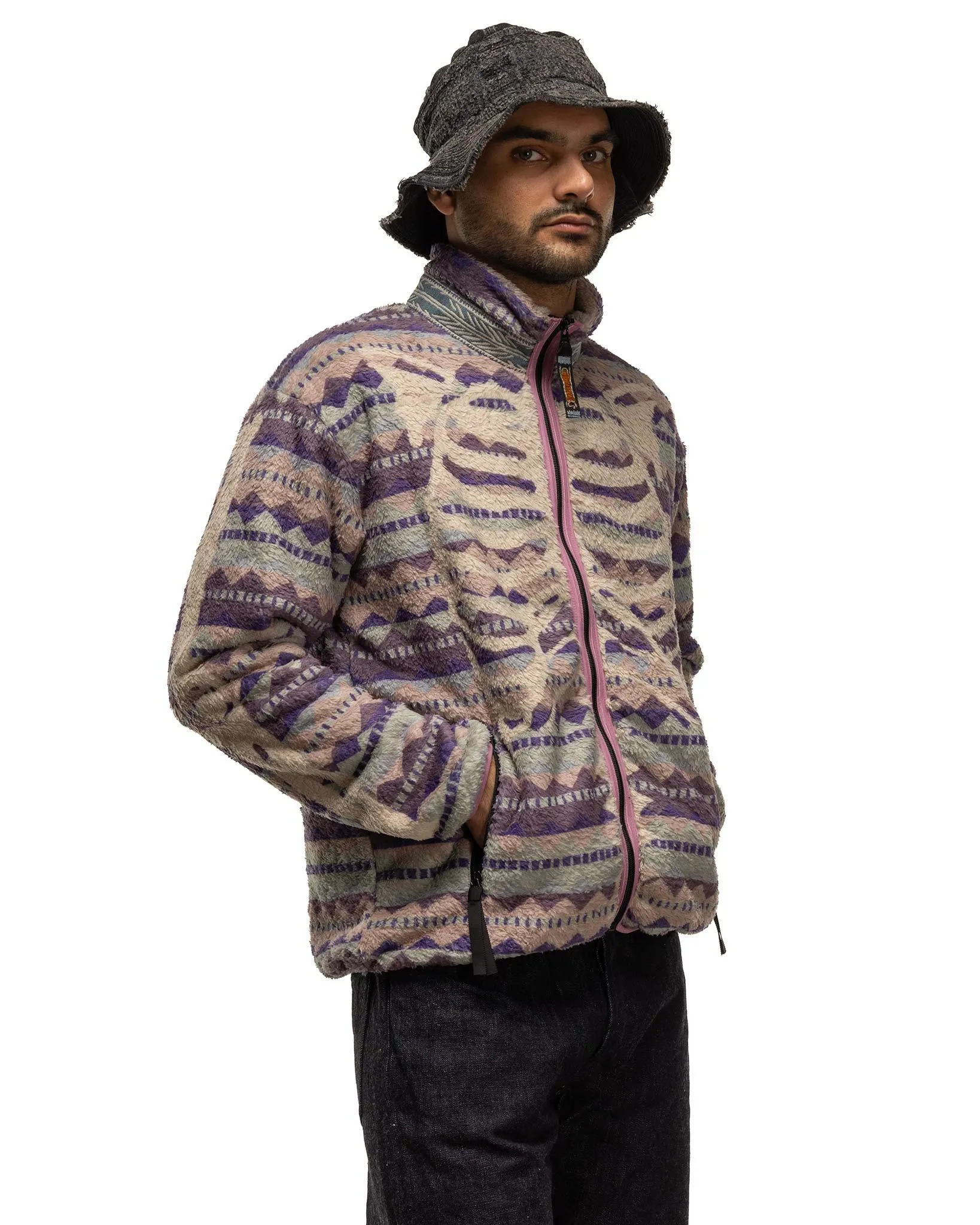 ASHLAND Stripe & BONE Fleece ZIP Blouson Purple