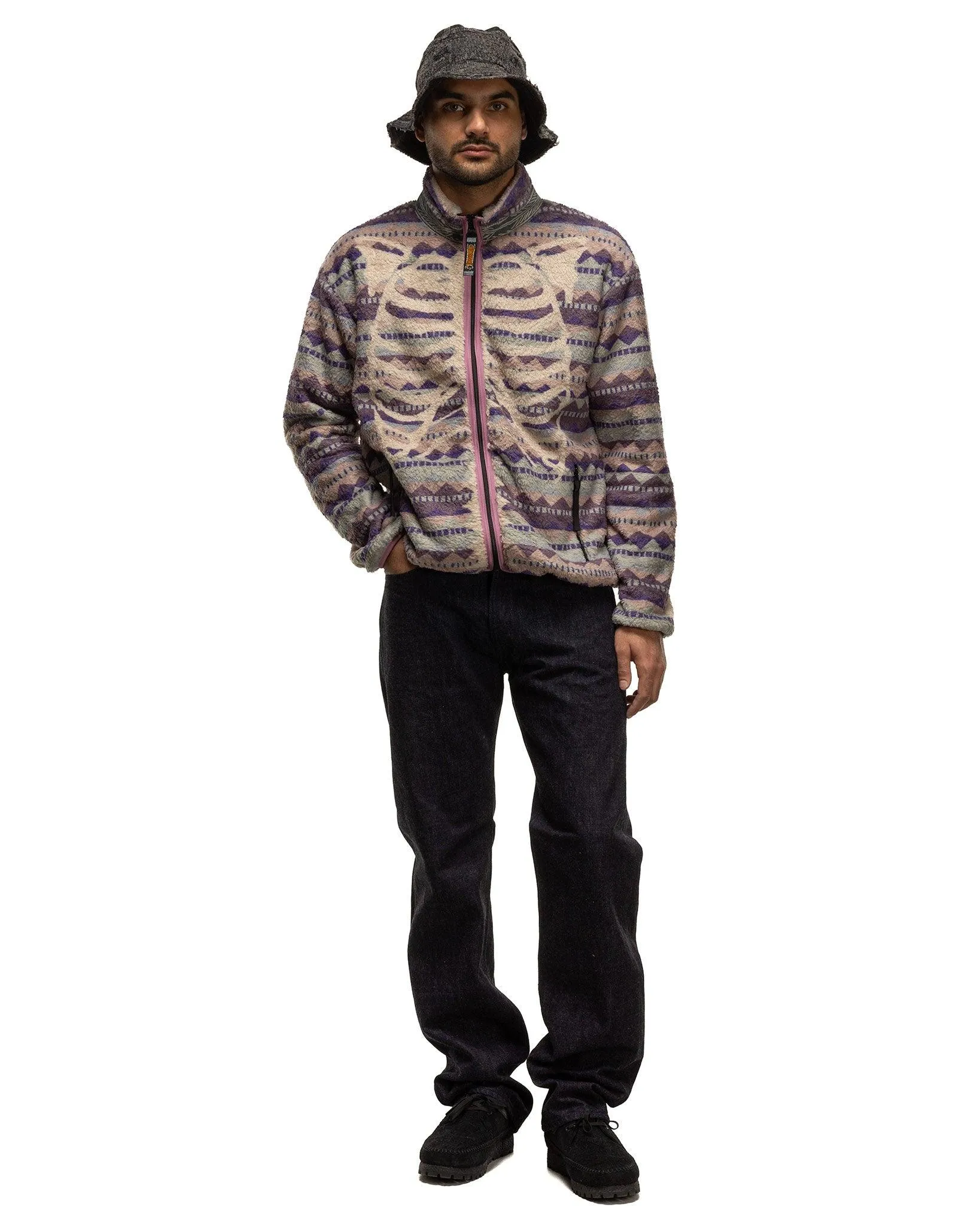 ASHLAND Stripe & BONE Fleece ZIP Blouson Purple