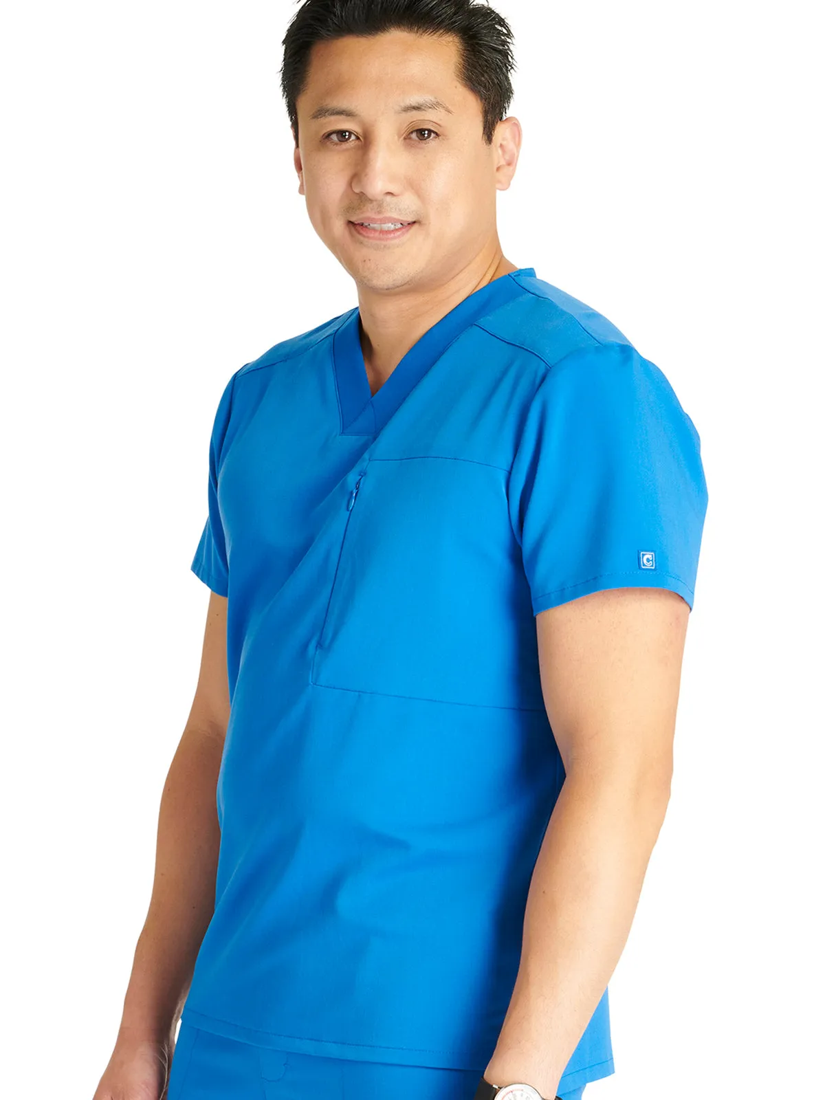 Atmos - Men's V-Neck Zip Pocket Scrub Top