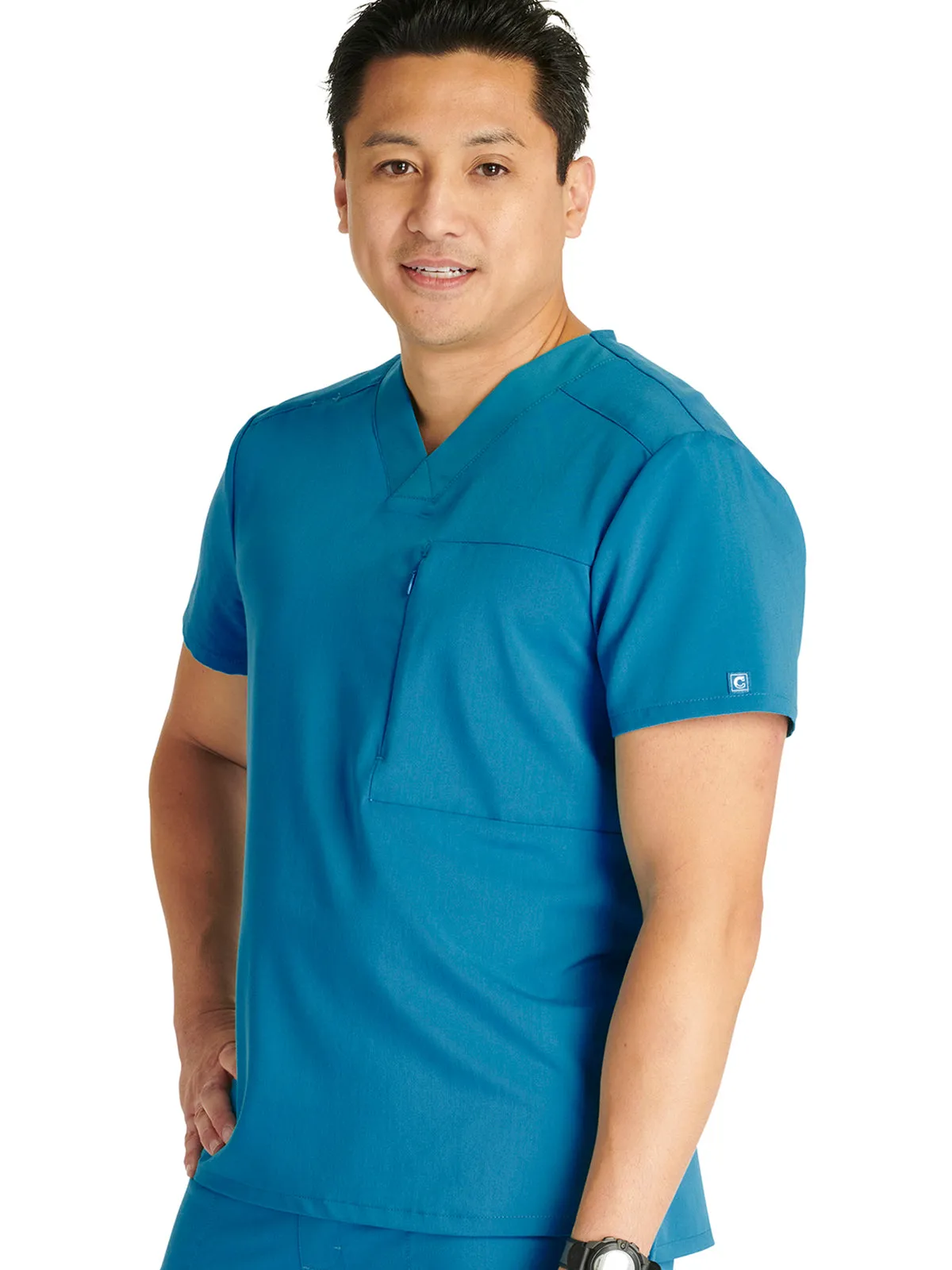 Atmos - Men's V-Neck Zip Pocket Scrub Top