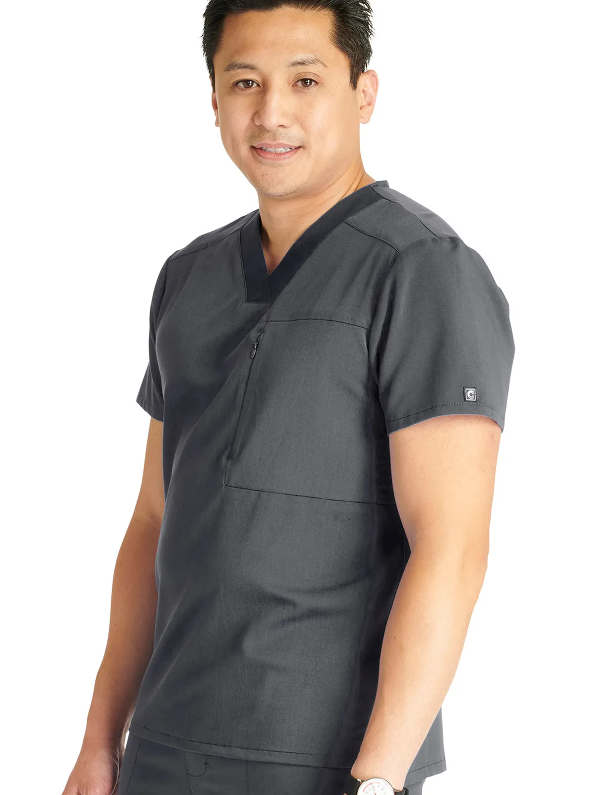 Atmos - Men's V-Neck Zip Pocket Scrub Top