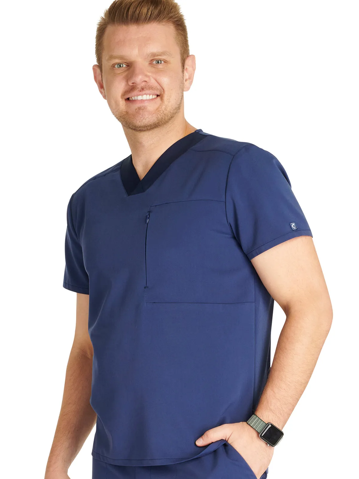 Atmos - Men's V-Neck Zip Pocket Scrub Top