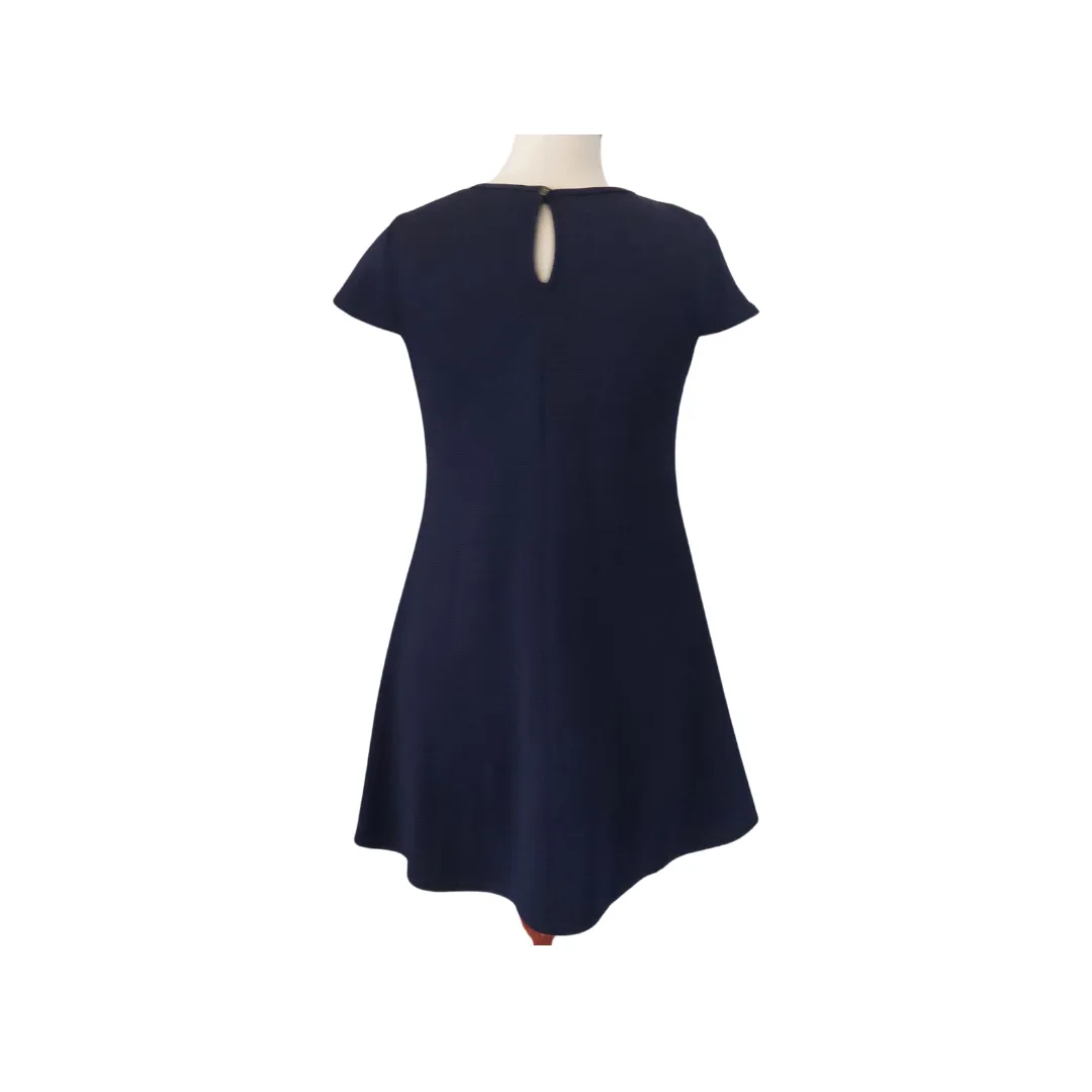 Atmosphere Navy Cap-sleeves Knit Knee-length Dress | Gently Used |