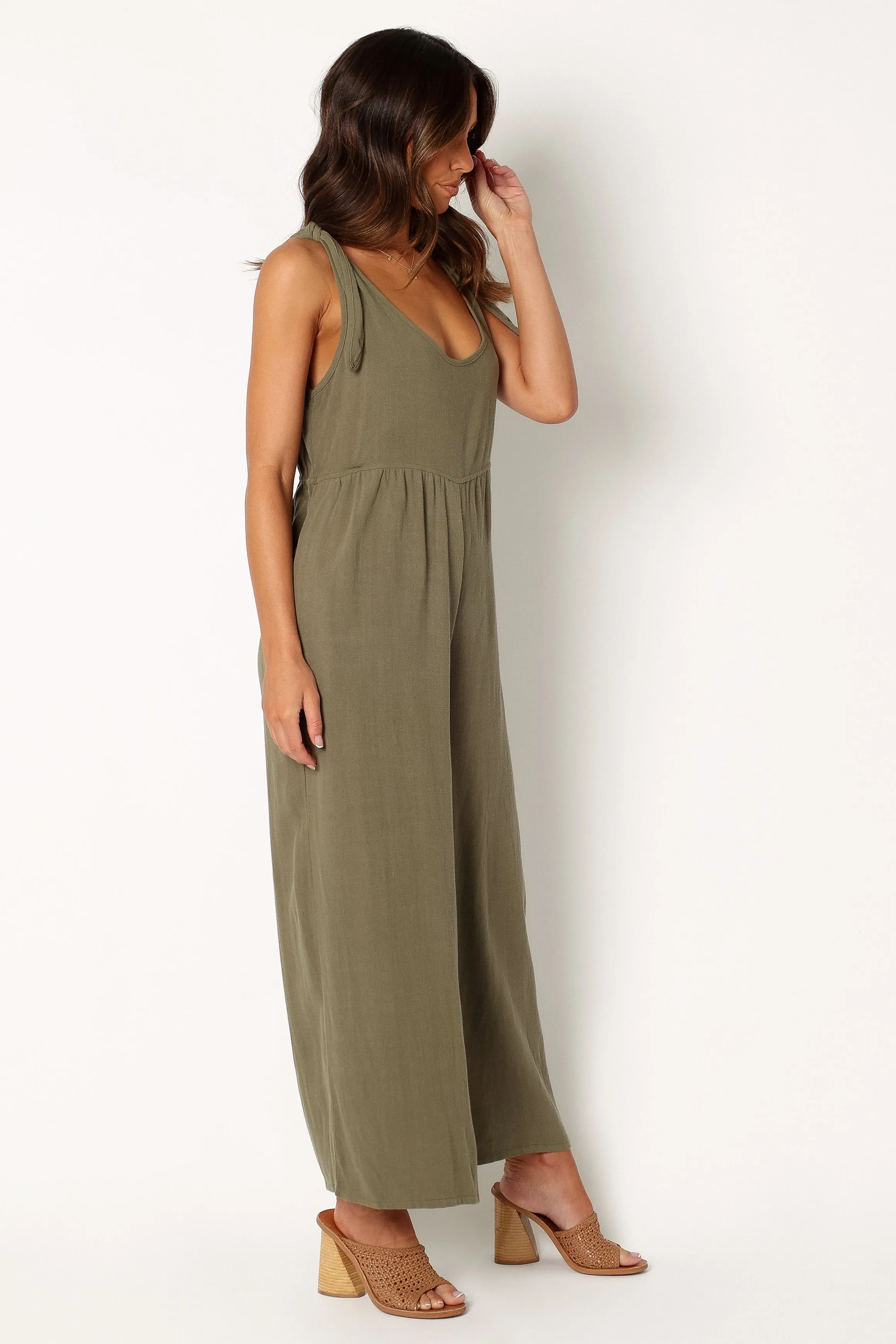 Ayla Linen Jumpsuit - Olive