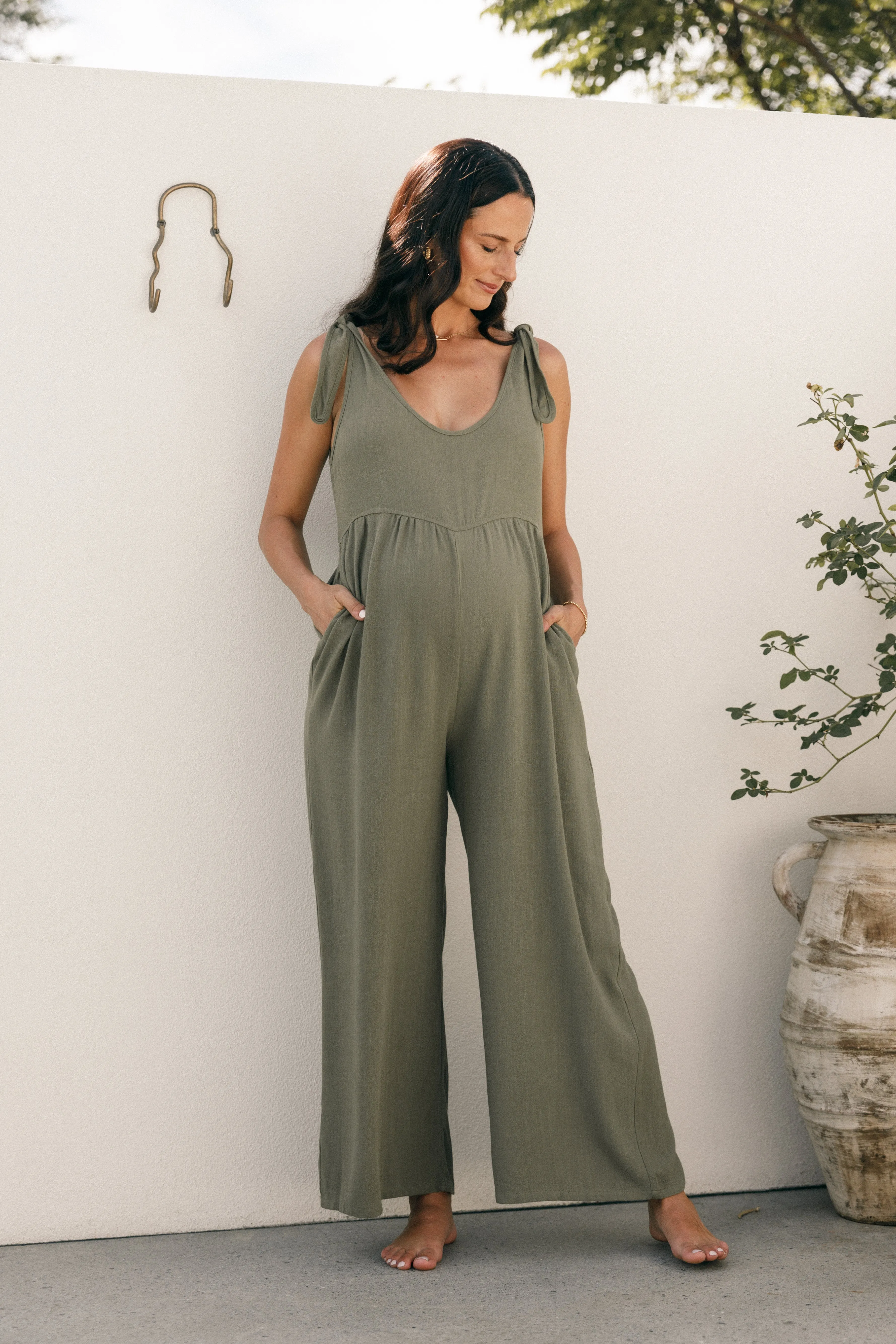 Ayla Linen Jumpsuit - Olive