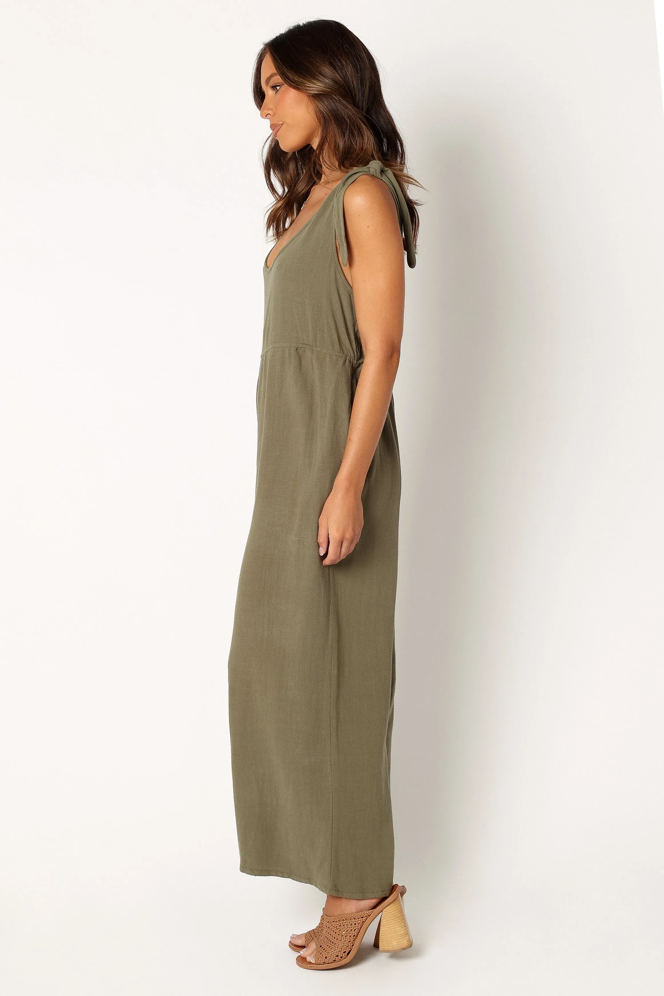 Ayla Linen Jumpsuit - Olive