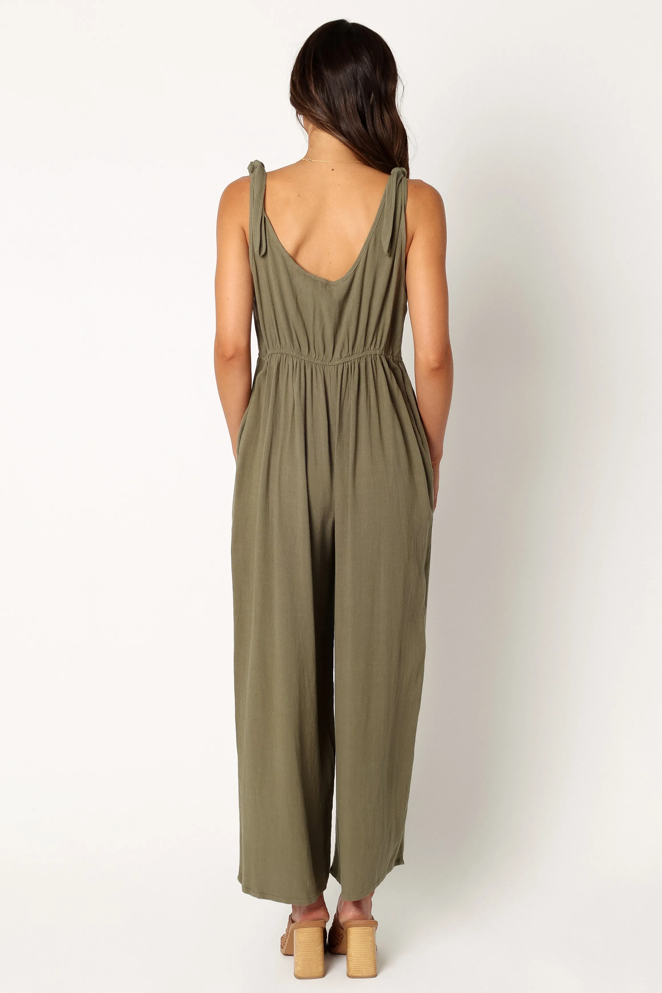 Ayla Linen Jumpsuit - Olive