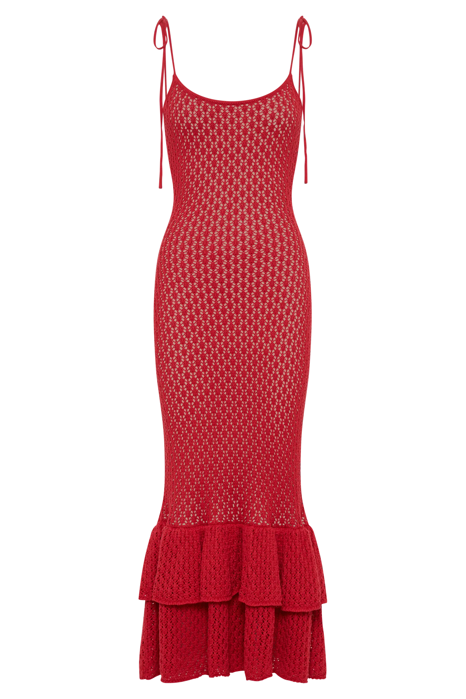 Bianca Knit Midi Dress - Pomegranate