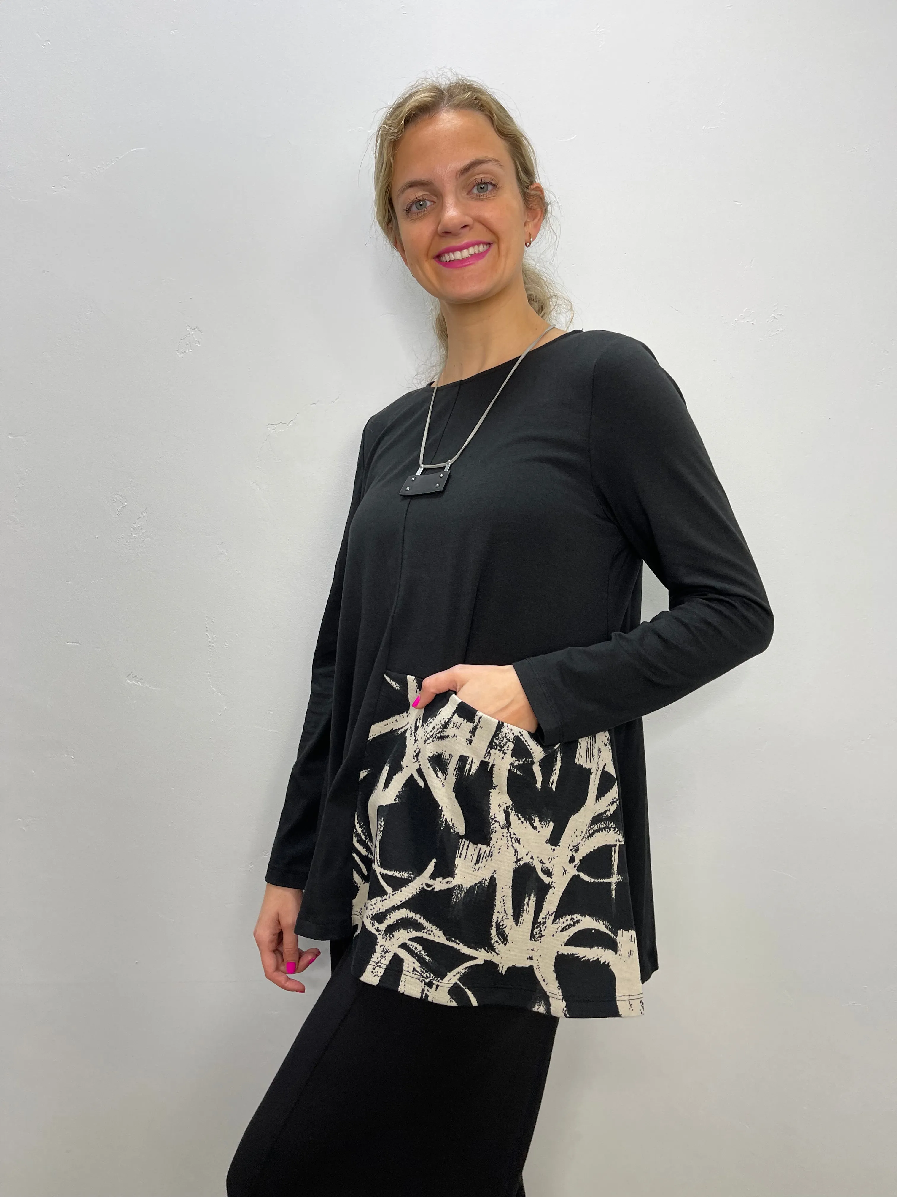 Black Long Sleeve Palmer Tunic