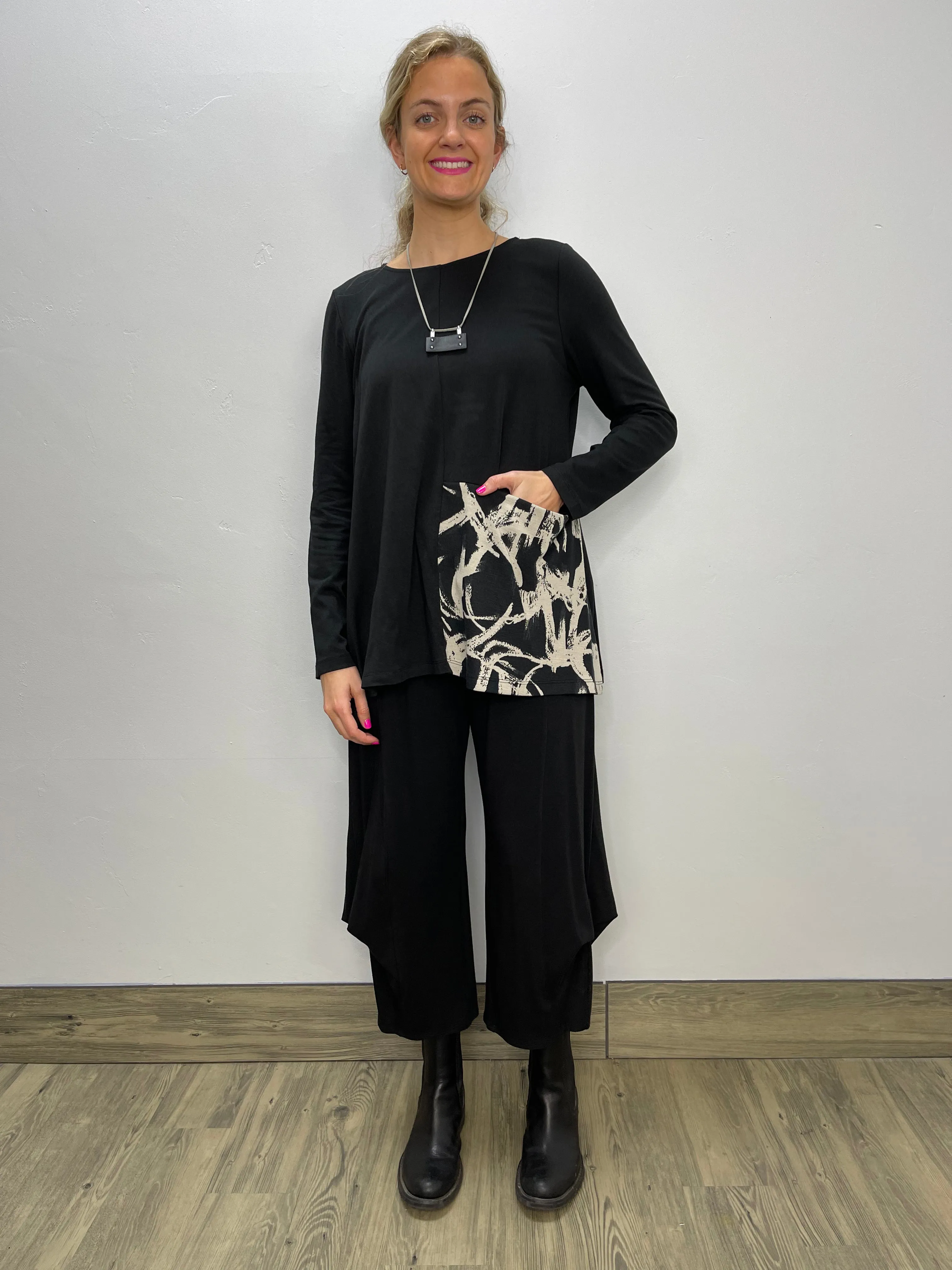 Black Long Sleeve Palmer Tunic