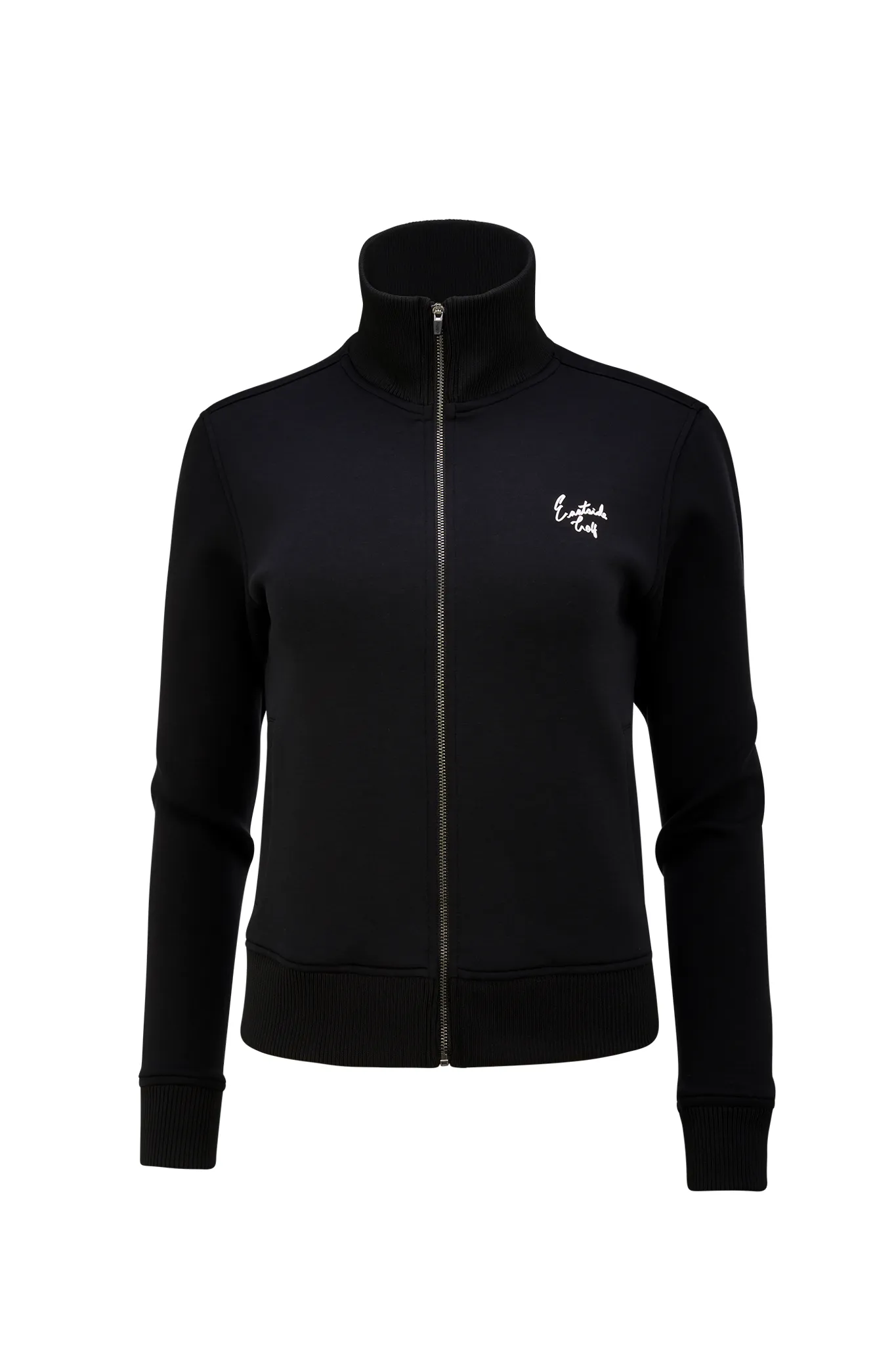 Black Women's Tech Fleece Knit Collar Jacket