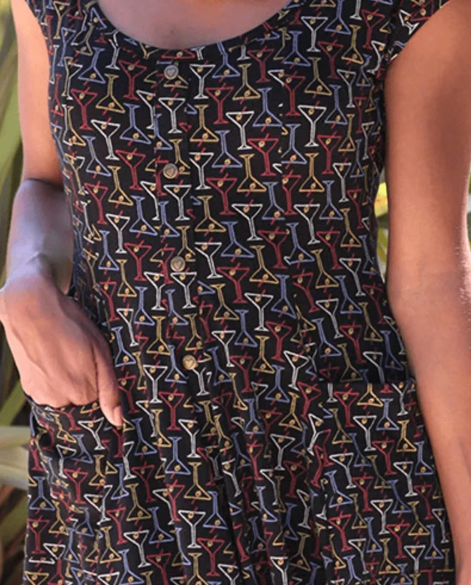 Capitola Dress in Martini Print by Effie's Heart