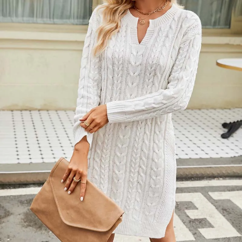 Casual Cable Knit Dress