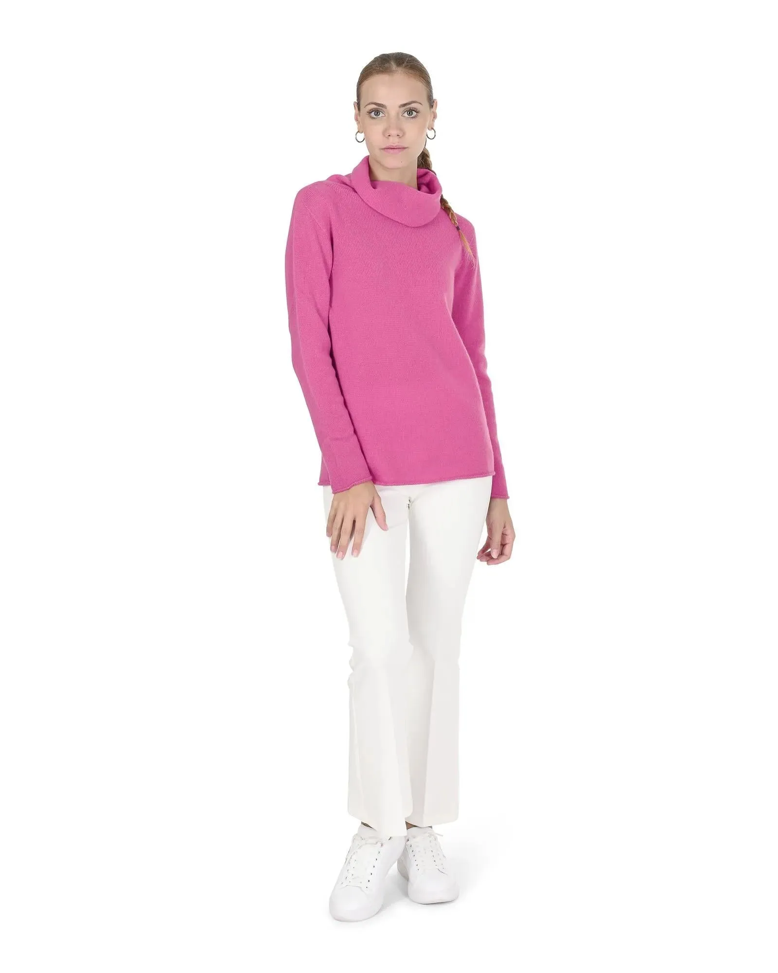 Crown of Edinburgh Premium Cashmere Women Turtleneck Sweater - XL