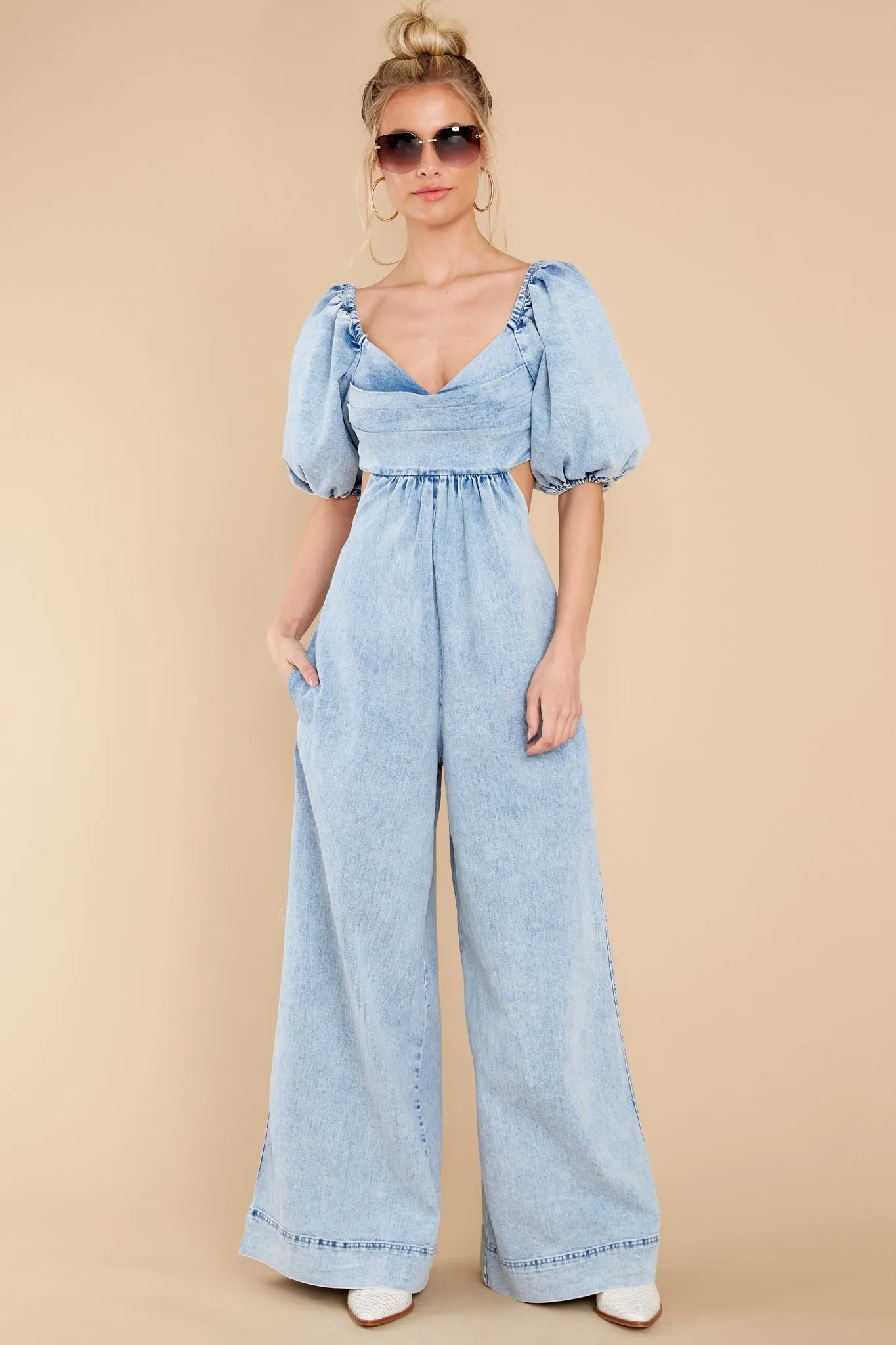 Daring Beauty Light Denim Jumpsuit