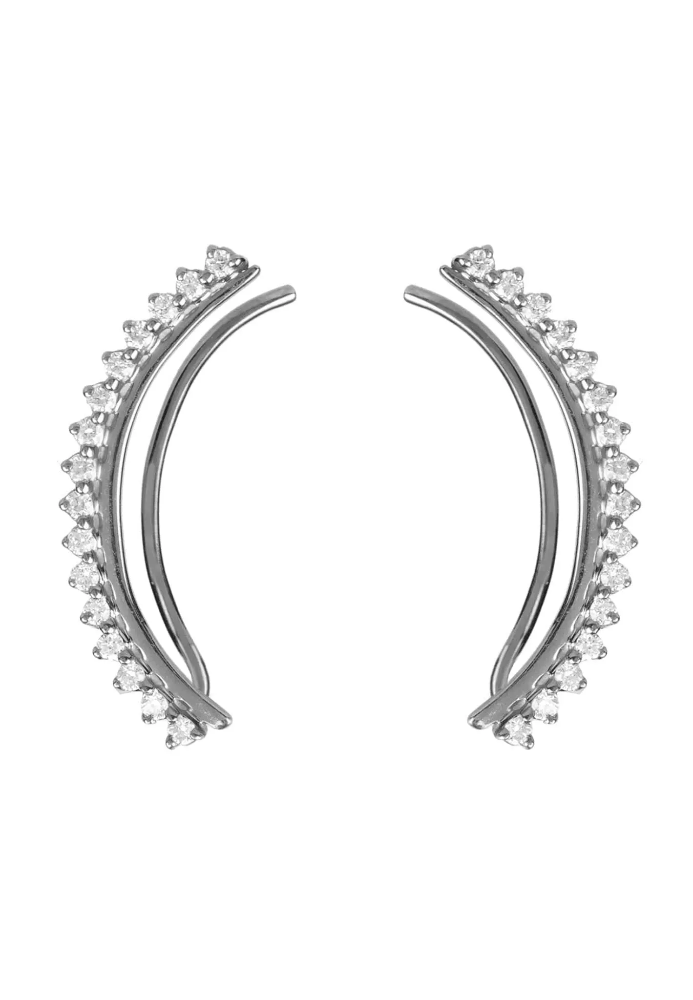 Diamond Arc Ear Climber Silver