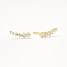 Diamond Climber Stud Earrings in 10k Gold