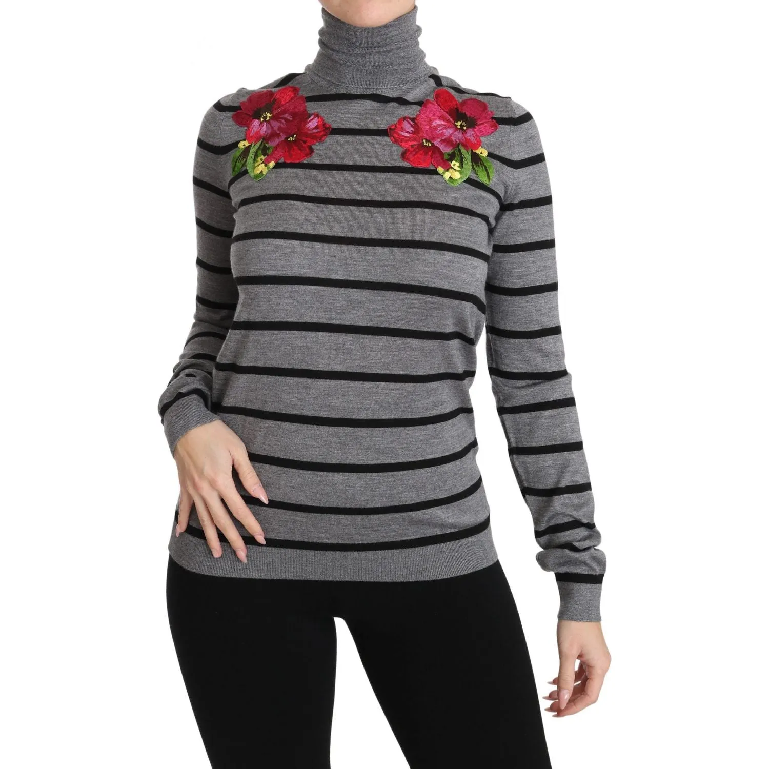 Dolce & Gabbana Elegant Embroidered Cashmere-Silk Sweater