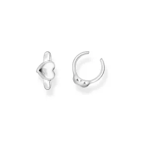 Ear cuff heart-shaped silver