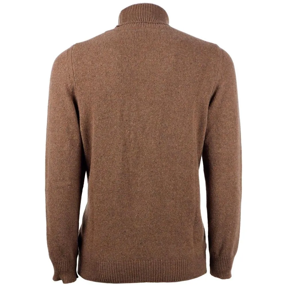 Emilio Romanelli Elegant Cashmere Turtleneck Sweater in Brown