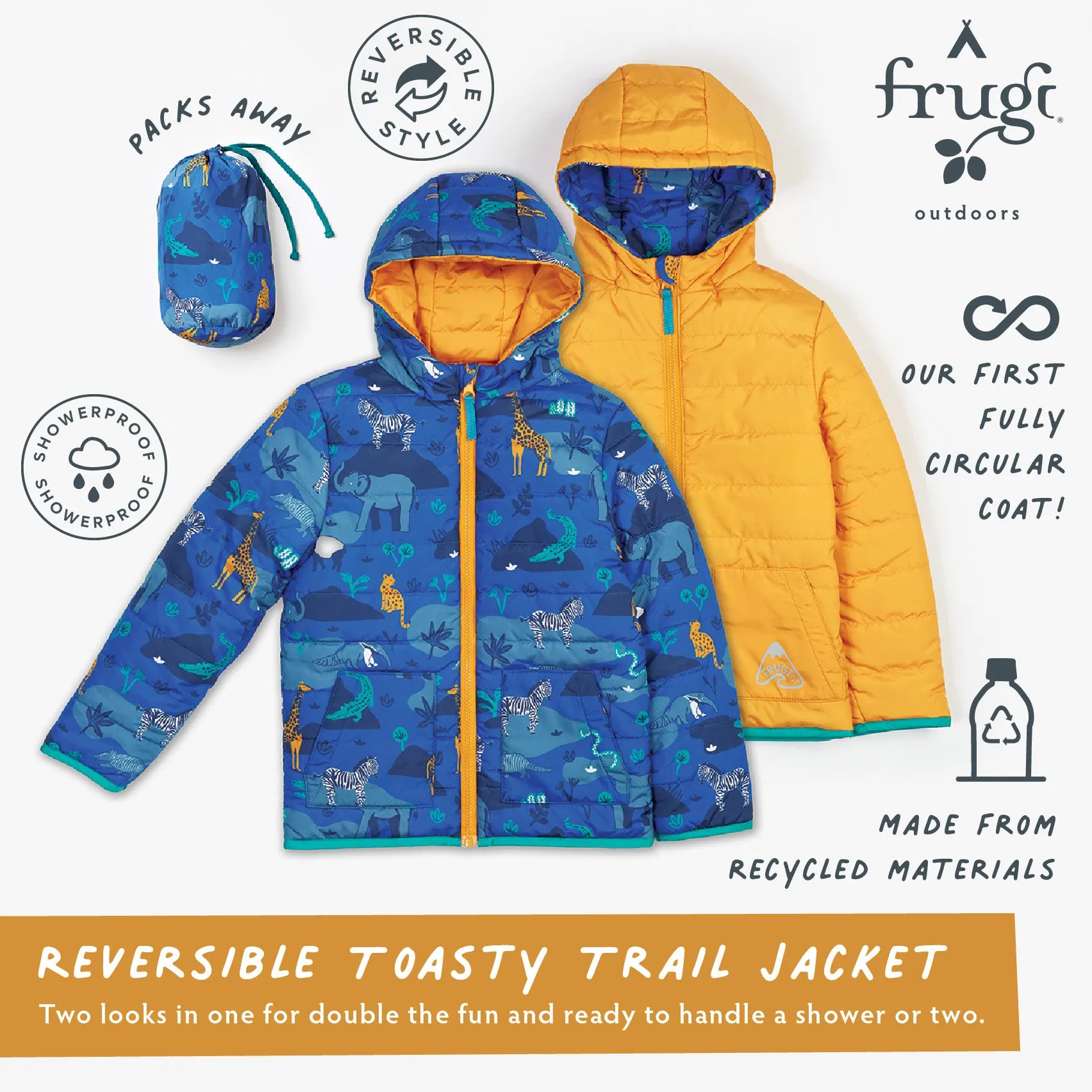 Frugi Reversible Toasty Trail Jacket - Wild Horses