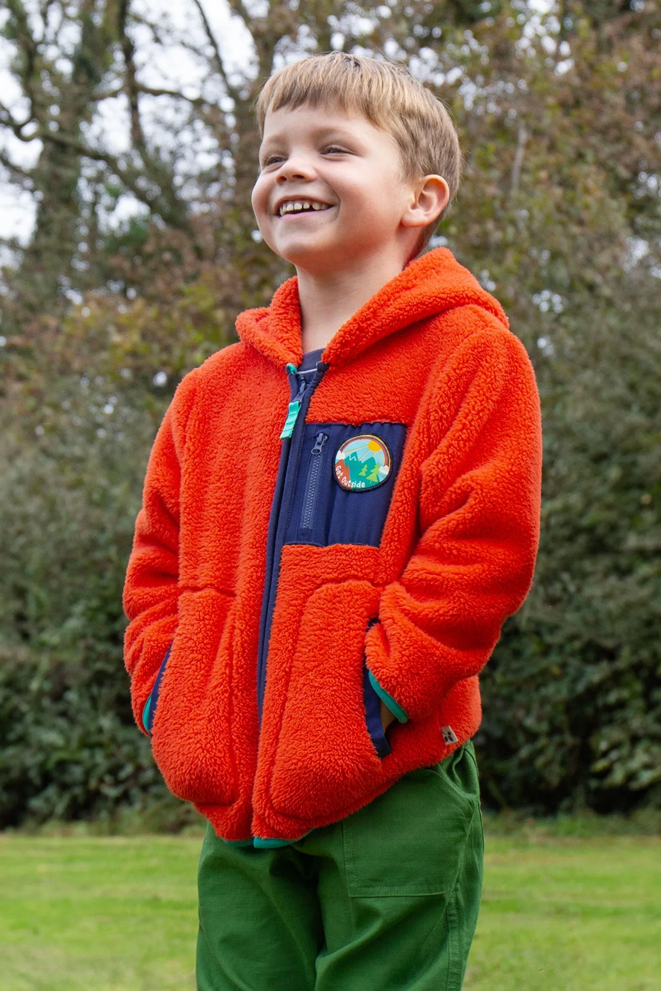 Frugi Toby Ted Fleece Jacket Bonfire