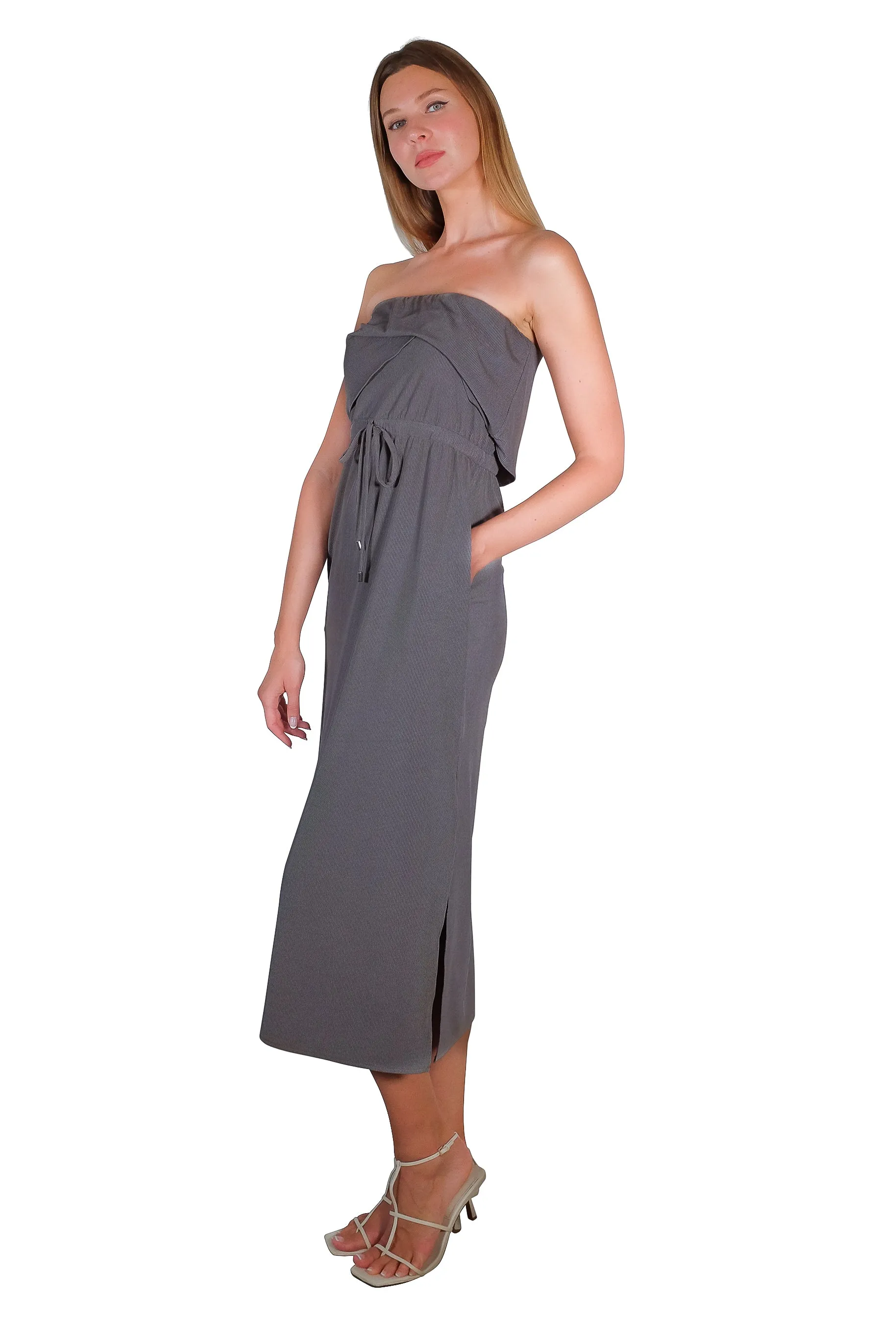 Genni Rib Knit Strapless Dress