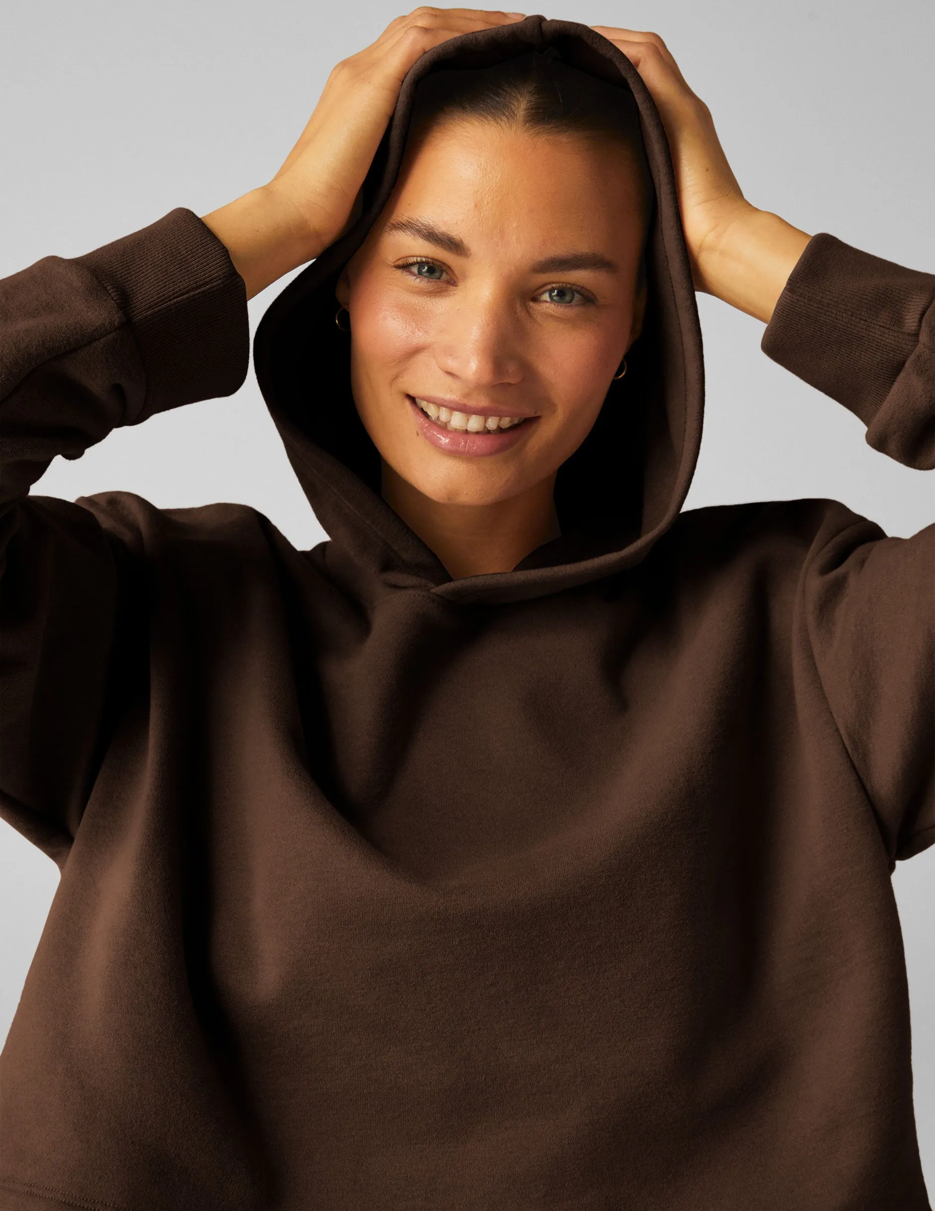 Happiness Fleece Cropped Hoodie