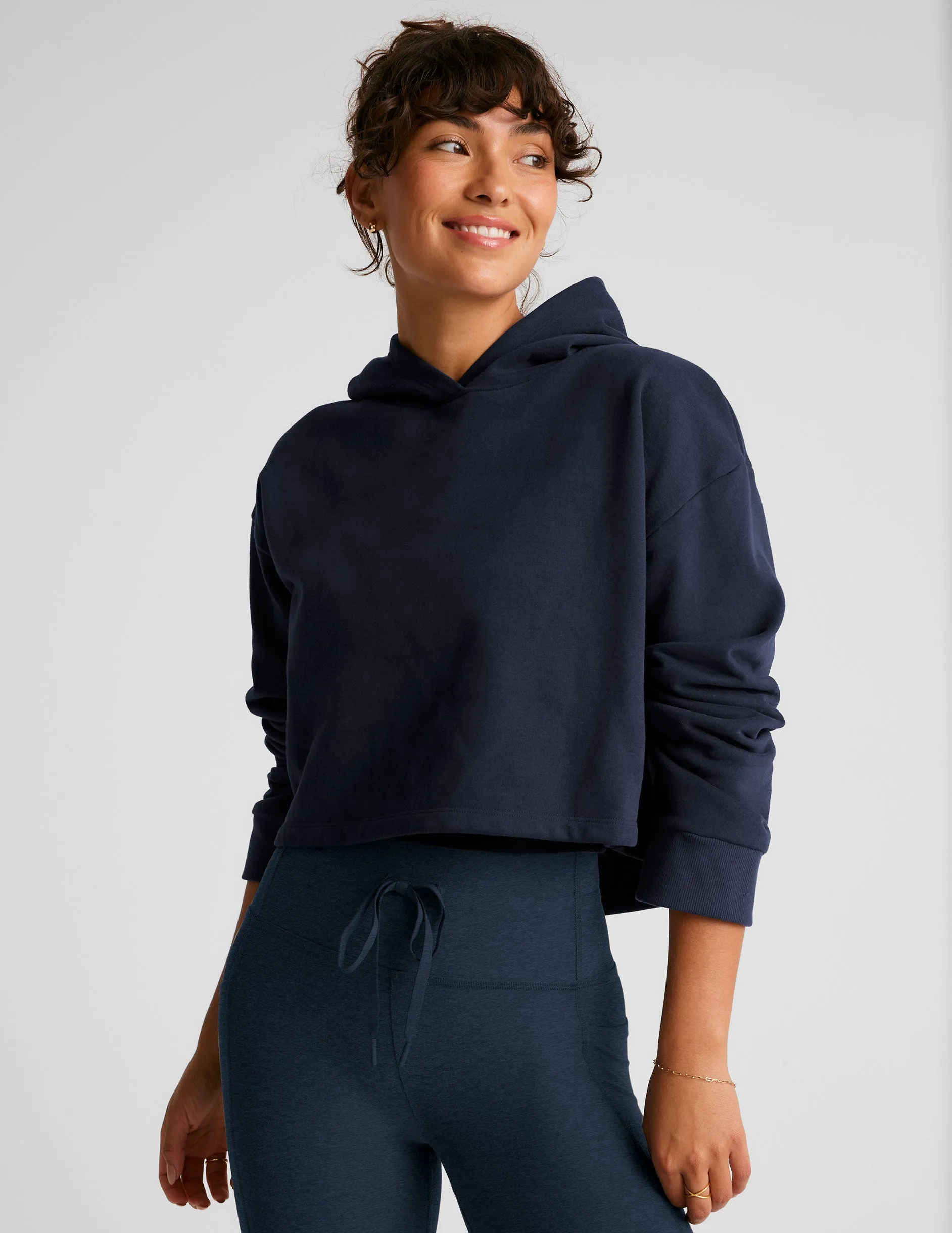 Happiness Fleece Cropped Hoodie