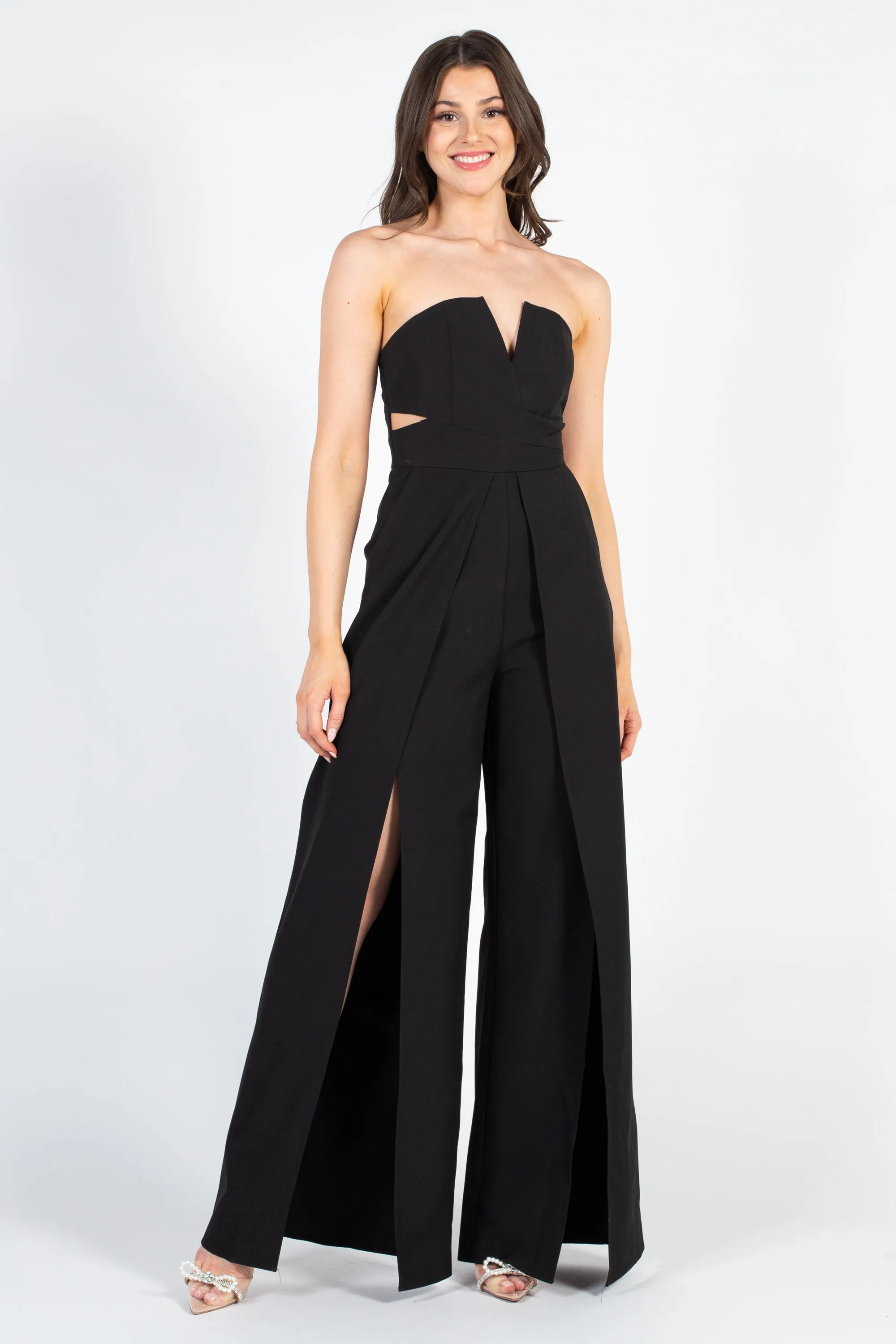 Haven Strapless Split Leg Jumpsuit