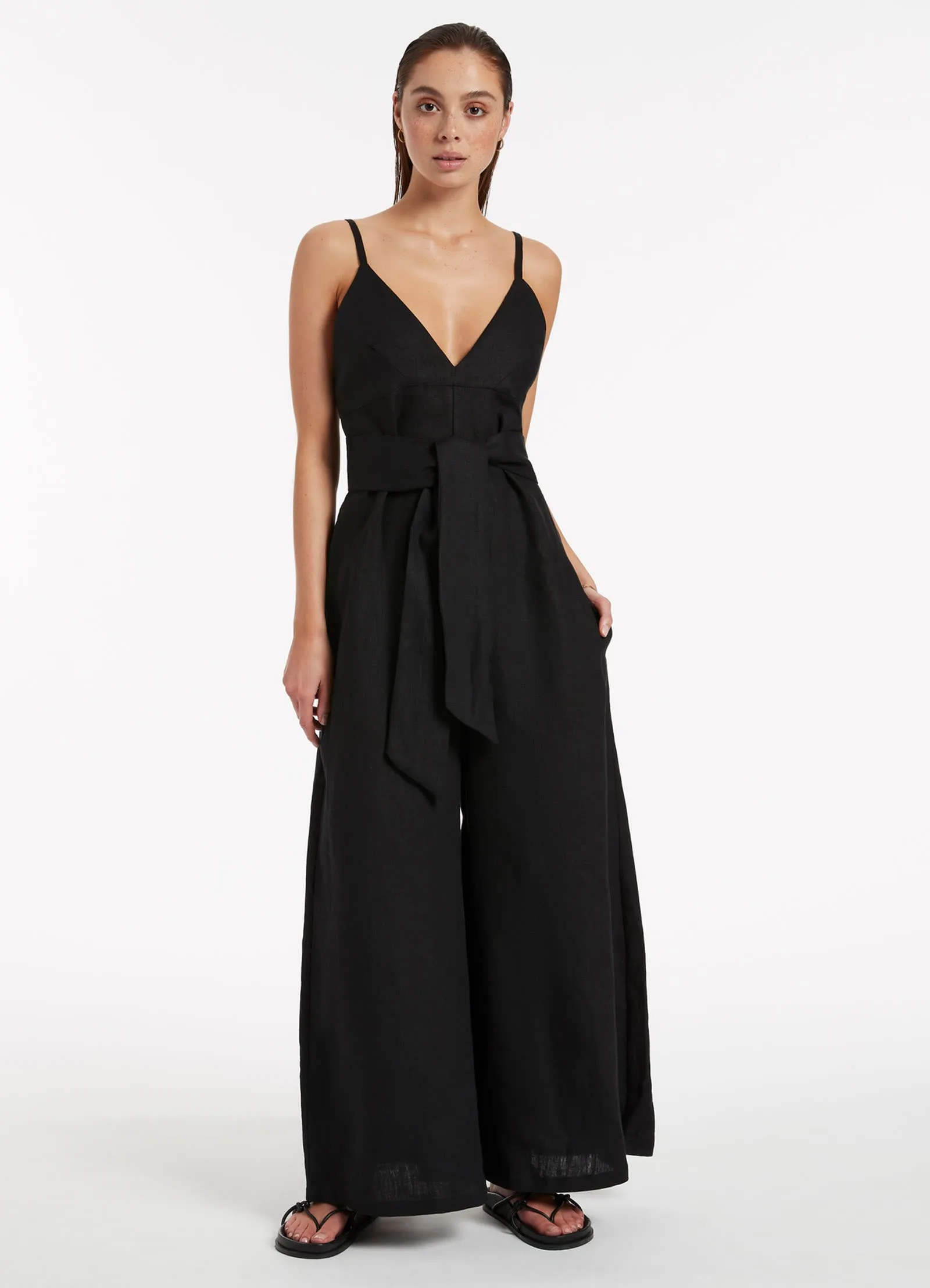 Jetset V-Neckline Jumpsuit - Black