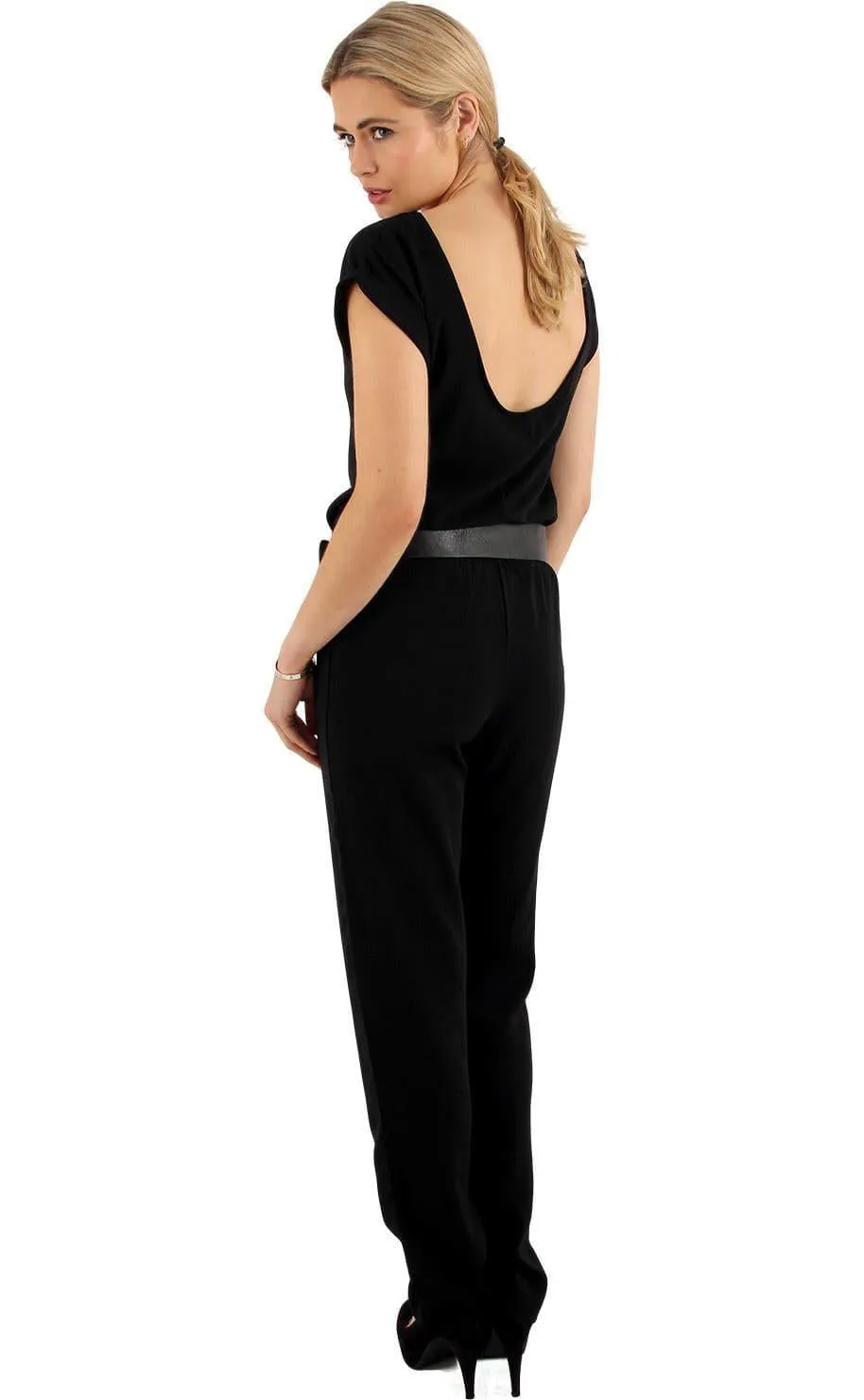 Ladies Polyester Short Sleeve  Jumpsuit - S