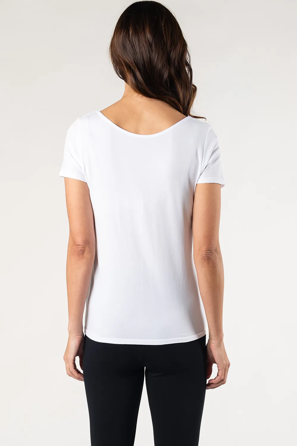 Lia Seamless Bamboo Short Sleeve Tee - White