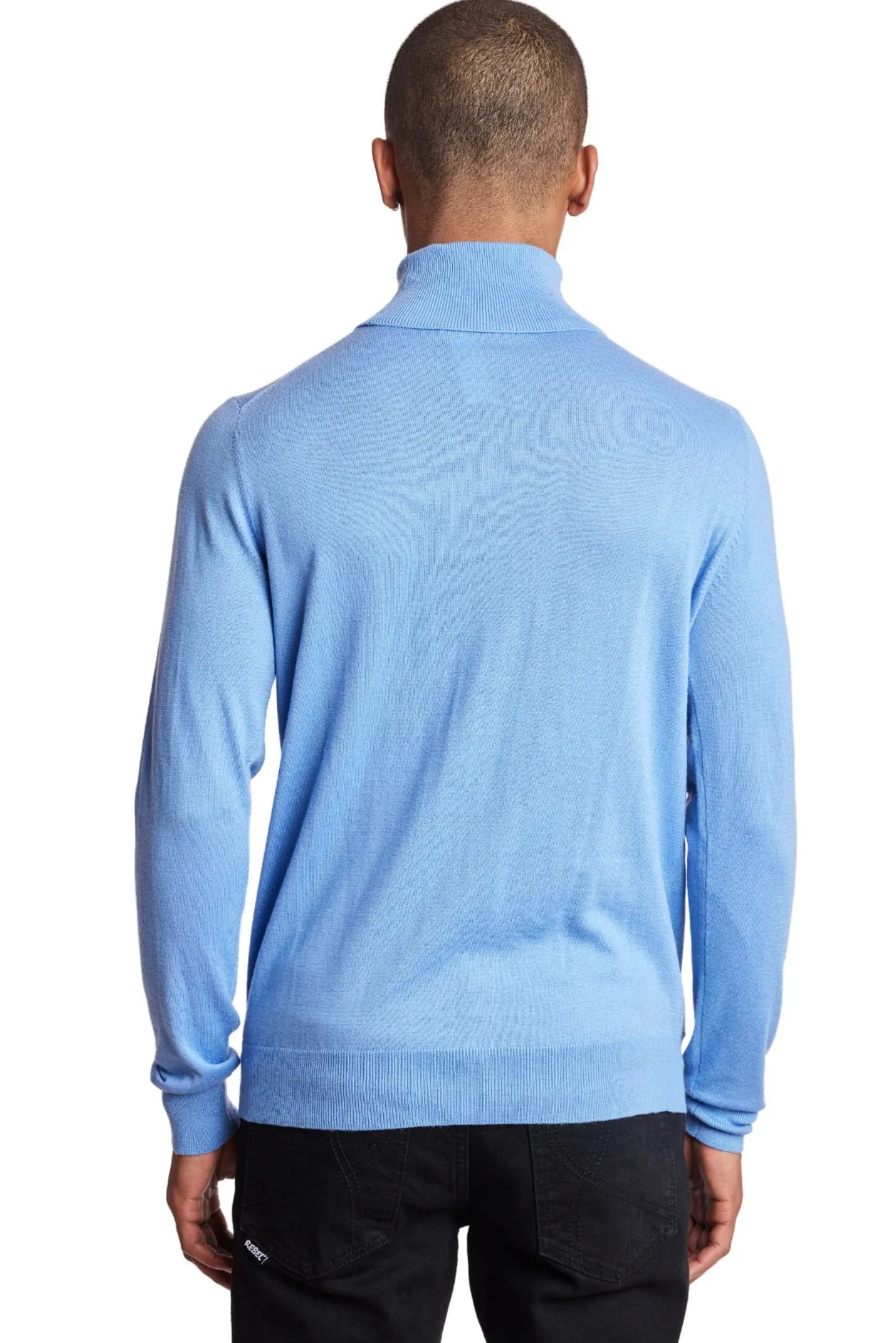 Luxe Fine Gauge Turtleneck - Light Blue