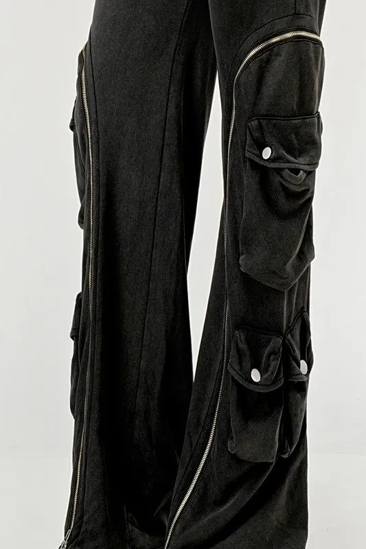 Make the Move- Black Denim Trouser Jumpsuit