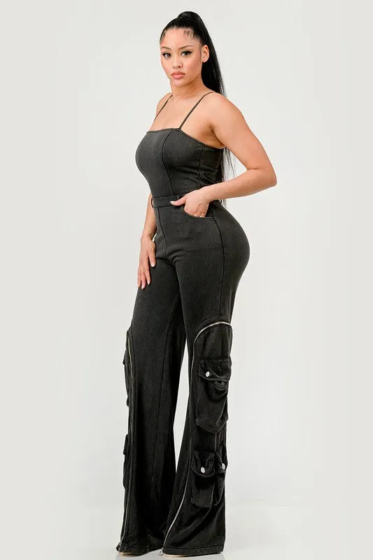 Make the Move- Black Denim Trouser Jumpsuit