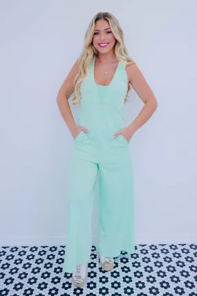 Marina Wide Leg Jumpsuit - Mint