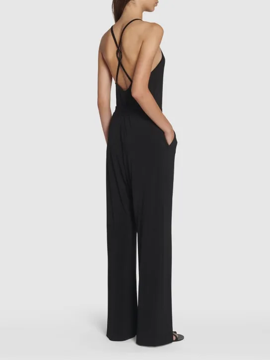 Max Mara   Agar viscose crepe crisscross jumpsuit 