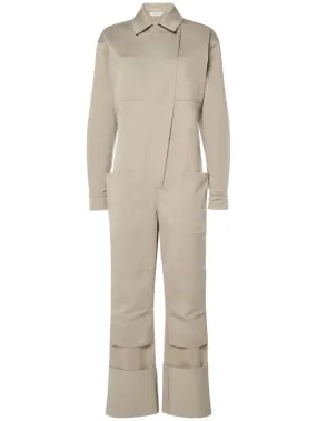 Max Mara   Cotton gabardine jumpsuit w/shirt collar 