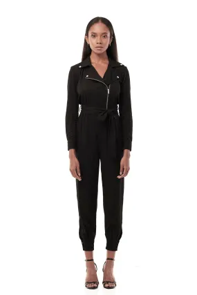 MOTO JUMPSUIT IN BLACK