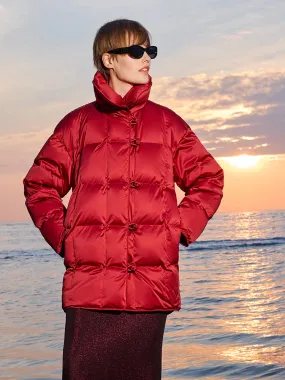 New Chinese-Style Lapel Goose Down Jacket