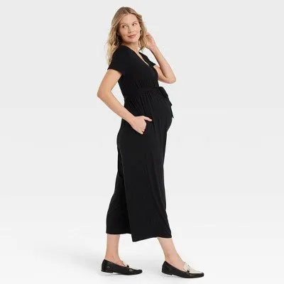 New - Short Sleeve Maternity And Beyond Jumpsuit - Isabel Maternity by Ingrid & Isabel Black S