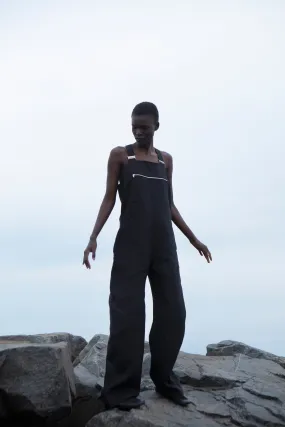 Overall jumpsuit - Black Linen