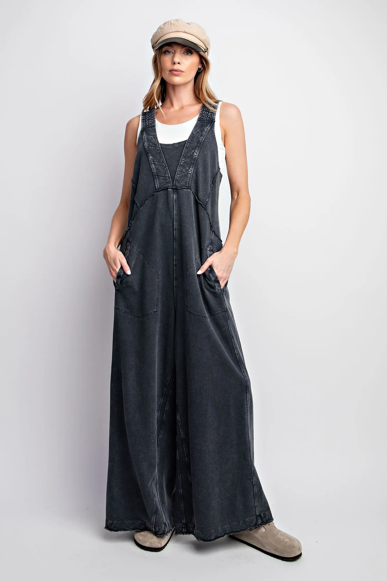 Piper Terry Cloth Jumpsuit - Black