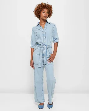 popular  Petites Puff Sleeve Denim Jumpsuit - Dannii Minogue